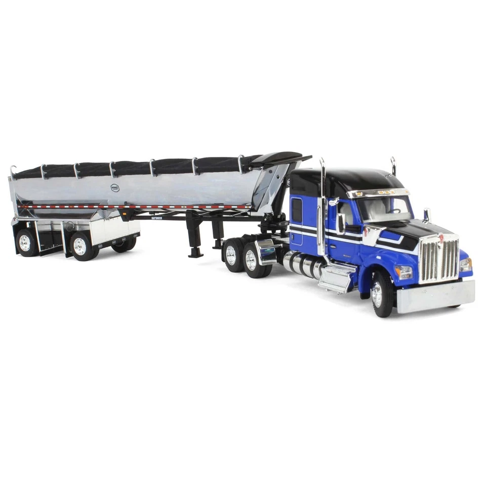 PREORDER DCP By FIRST GEAR 1:64 Blue and Black Kenworth W990 with Chrome MAC End - Image 2 of 4