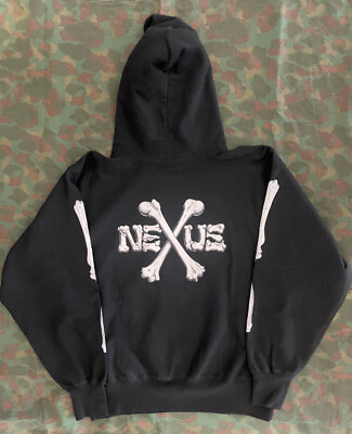 NEXUS VII Bones W/S Hoodie Black Sz48 Large Japan Sizing New Rare  