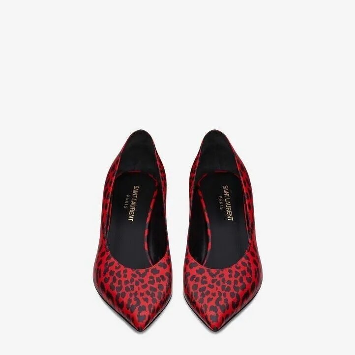SAINT LAURENT YSL Kitten 50 Pumps Red & Black Babycat SAINT LAURENT YSL Kitten 50 Pumps Red & Black Babycat
