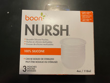 Boon NURSH Reusable 100 Silicone Replacement 3 Pouches  4 oz.