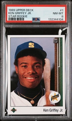1989 UPPER DECK BASEBALL #1 KEN GRIFFEY JR. STAR ROOKIE PSA 8 NM-MT