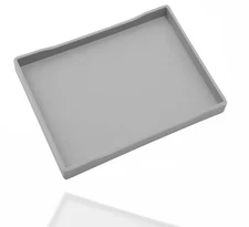 Gray Small Serving Tray (9.5 x 7 inch), Countertop Organizer for Bathtub Bath...