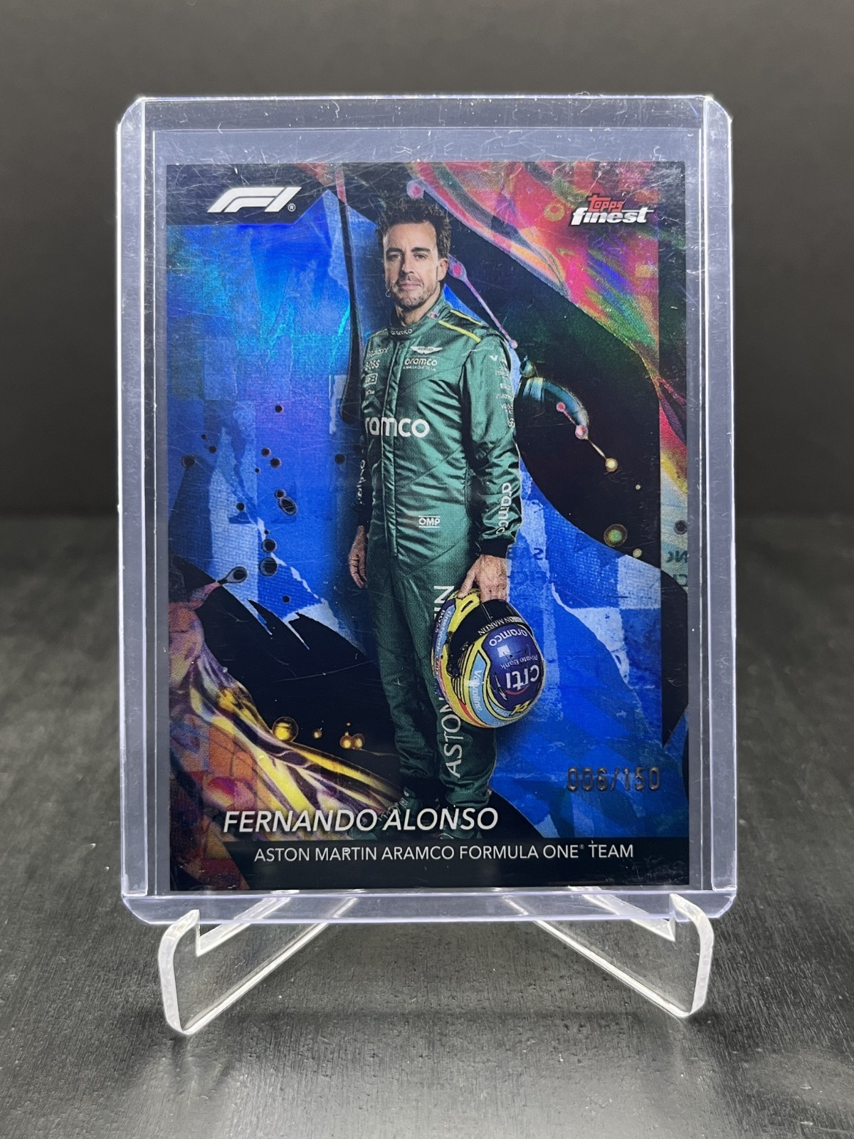 2024 Topps Finest Formula 1 F1 Fernando Alonso Uncommon Blue 006/150 #111