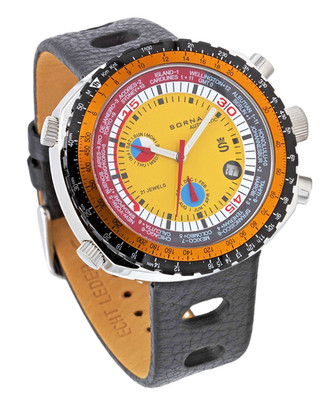 Sorna Worldtimer Automatikuhr Herrenuhr GMT Retro-Style Armbanduhr Vintage-Style