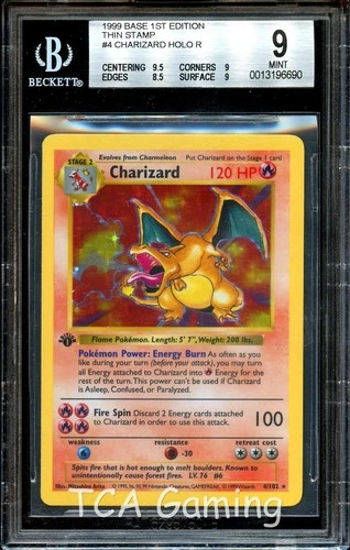 BGS 9 MINT Charizard 4/102 1st Edition HOLO RARE Base Set Pokemon Card 690