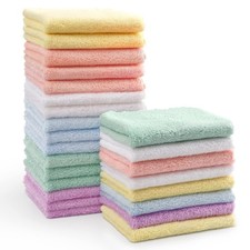 HOMEXCEL Baby Washcloths 24-Pack Microfiber Coral Fleece Soft Absorbent 7x9 in