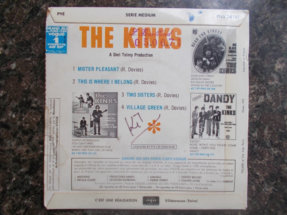 EX-  FRENCH  PYE  EP - THE KINKS - "MISTER PLEASANT" - Image 3 of 4