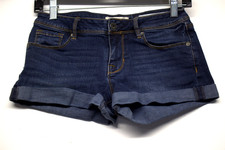 Bullhead Denim Shorts Juniors Size 5 Roll Cuff Dark Wash Pockets W28/in5