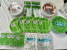 Football Themed Party Bundle Napkins, bowls, Table Covers, Football Plates