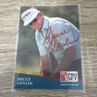 Pro Set 1991 Bruce Devlin Autographed Golf Card #197 PGA Tour