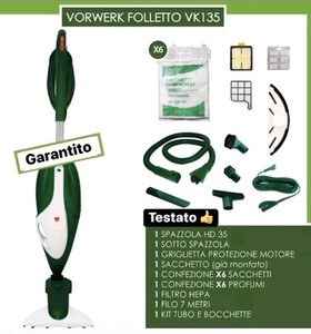 STAUBSAUGER FOLLETTO VORWERK VK 135 Mit HD40 Garantie 24 Monate Originalmotor