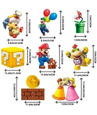 Super Mario Brothers Party Decorations Yard Signs with Stakes Supplies 8 Pieces