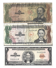 Dominican Republic 🧱 1976/1977/1988 ... 1 peso oro x 3 ✨ lot #2727