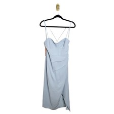 NWT BHLDN Anthropologie Emanuelle Georgette Bustier Midi Dress Storm Cloud Blue