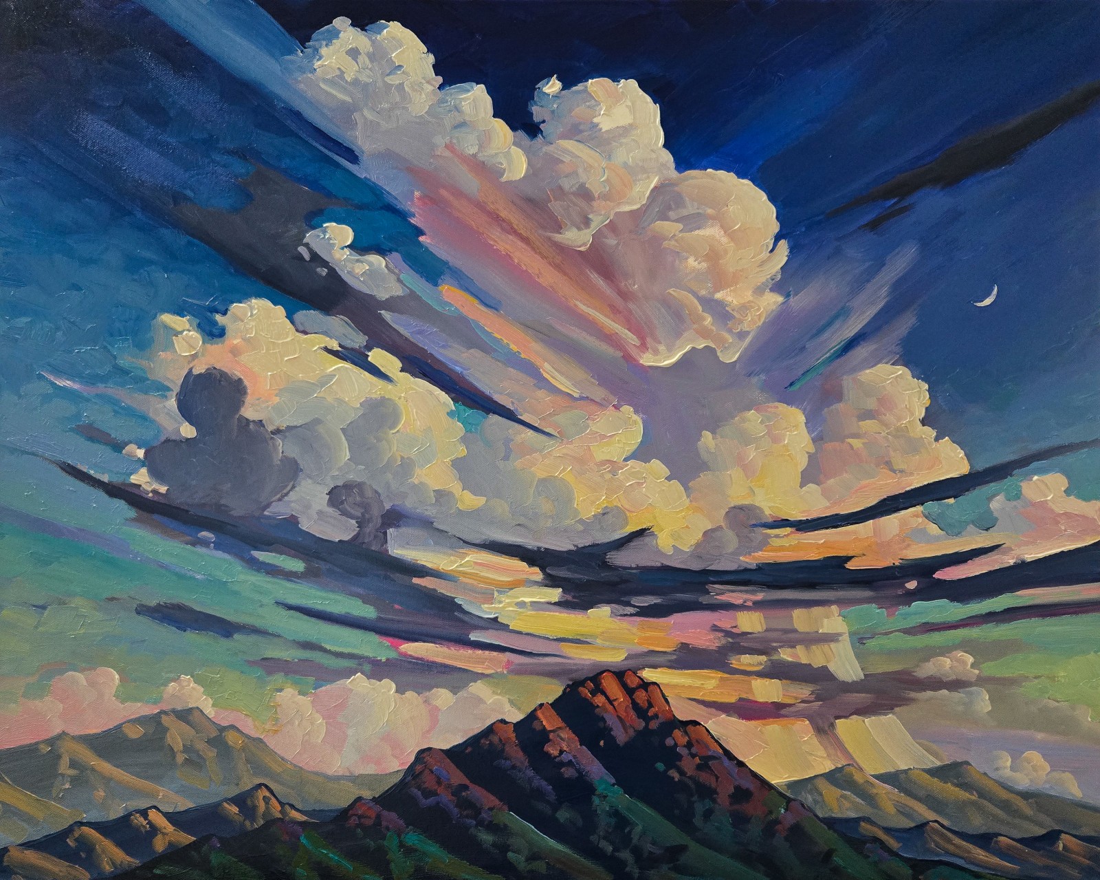Modern Colorist Clouds Arizona Sky Plein Air Style Landscape Artist Original Art