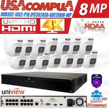 UNIVIEW 16ch 4K NVR Network Uniview 14x4MP NDAA Audio IP Camera Security Kit