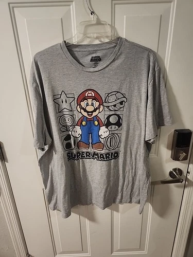 SUPER MARIO BROS. NES Nintendo T-Shirt Big and Tall 3XLT Gray