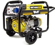 Wolf 3000w Petrol Generator 3.75KVA 7HP 4 Stroke with Wheel Kit, 13amp BS Socket