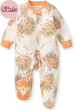 Girls' Organic Cotton, Sleep and Play Footed Pajamas
