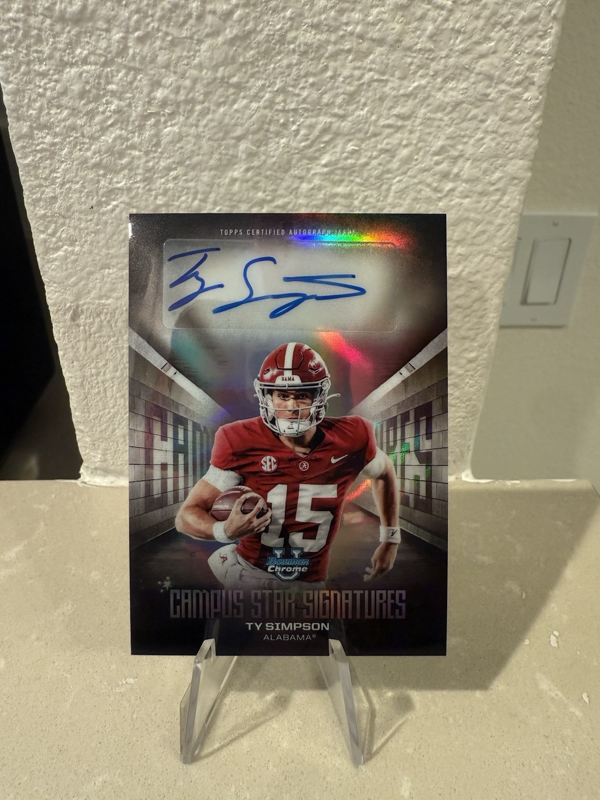 2025 Bowman Chrome U Ty Simpson Campus Star Signatures Refractor Auto Alabama