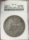 1893 Top-100 Vam-4 Soapbox ANACS XF45 Morgan Silver Dollar