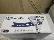 EdisonPar ECO Halogen PAR 38 Flood Light 6 Count 90 Watt Medium Base Bulbs New