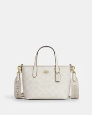 NWT Coach City Mini Tote Bag In Signature Canvas CW032 Gold/White/Chalk