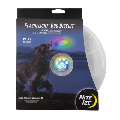 Nite Ize Flashflight Dog Discuit Disc-o LED Flying Disc for Dogs 20 hr Play Time