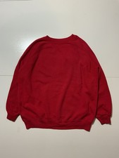 Vintage 90s Hanes Activewear Made In USA 50/50 Red Blank Crewneck Sweatshirt XL