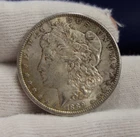 1889 US Morgan Silver Dollar $1 AU (Toned)