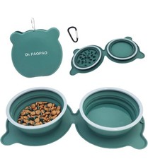 Collapsible Silicone Pet Water/Food Bowls  Portable Travel Pet with Carabiner