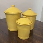 3 FIESTAWARE FIESTA CANISTER CROCK Set Sunflower Yellow Small Med & Lg 3,2 &1 qt