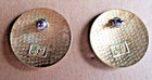 Vintage SG Cloisonné Enamel Butterfly Lotus Flower 1 Inch Round Earrings 90's — photo 4