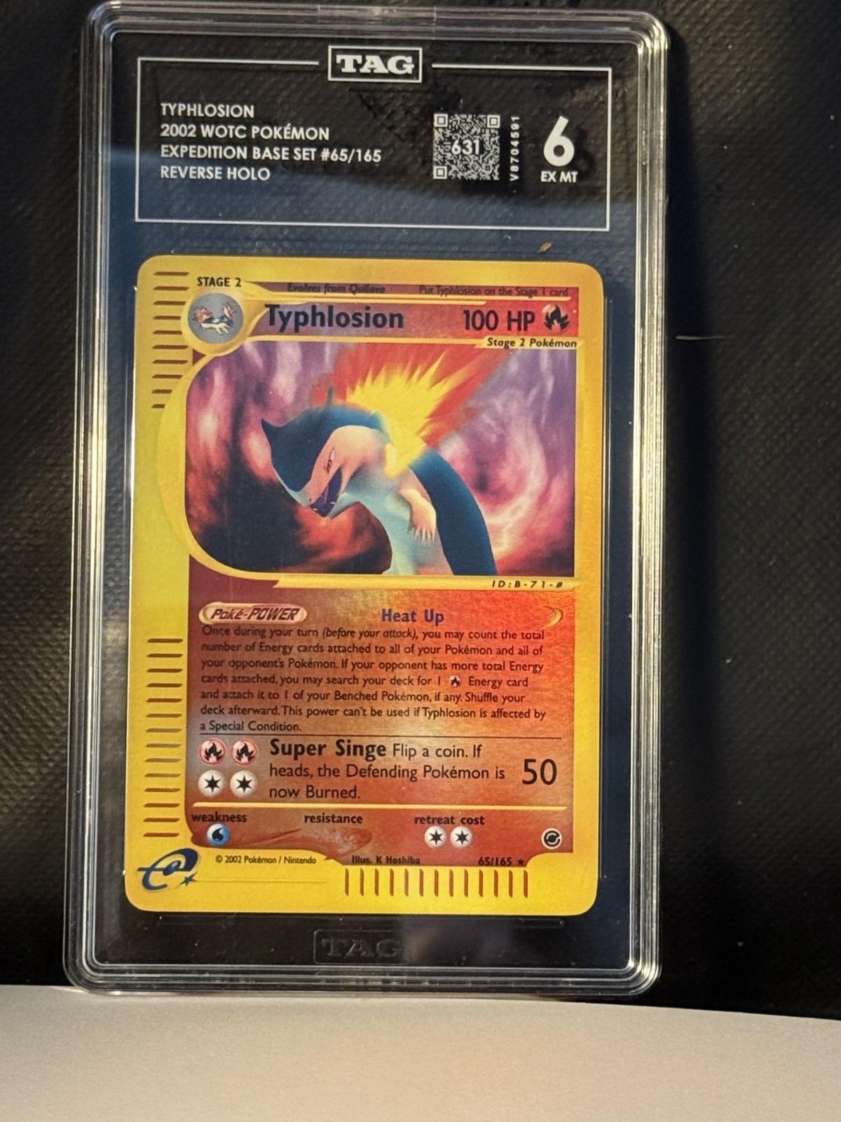 TYPHLOSION 2002 POKEMON EXPEDITION HOLO #65/165 TAG 6