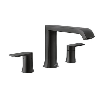 Moen T908BL Matte Black Two-Handle Roman Tub Faucet
