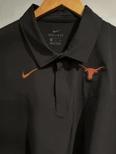 Nike On Field Stretch Texas Longhorns Polo Shirt XL Black Dri Fit Tech Golf 