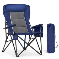Oversized Camping Chair High Back Portable Chair Heavy Duty Support 500LBS Blue