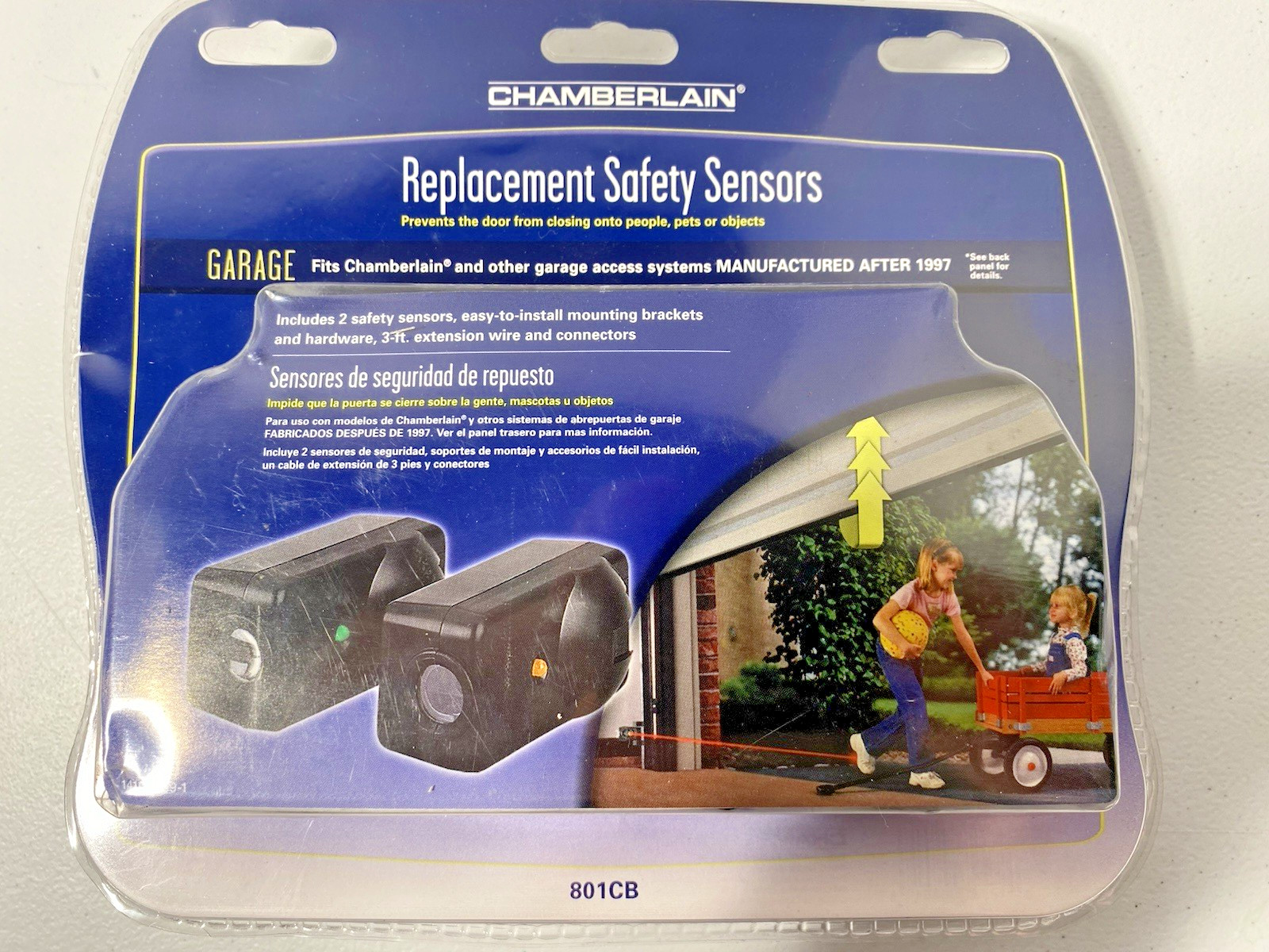 Chamberlain/Liftmaster/Craftsman Garage Door Safety Sensors 801CB - Pair