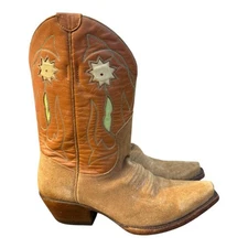 Vintage Handmade Sundance Flower Inlay Western Cowboy Boot Women size 5.5