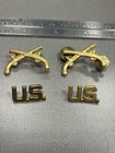 Original WW2 US Army Insignia Military Police Collar Discs Uniform Pin