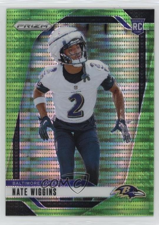 2024 Panini Prizm Rookies Neon Green Pulsar Prizm Nate Wiggins #380 1k3p