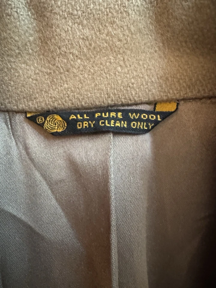 Polo Coat / British Warm Coat, 100% Wool, USA Union Made ~1960s - Image 2 of 4