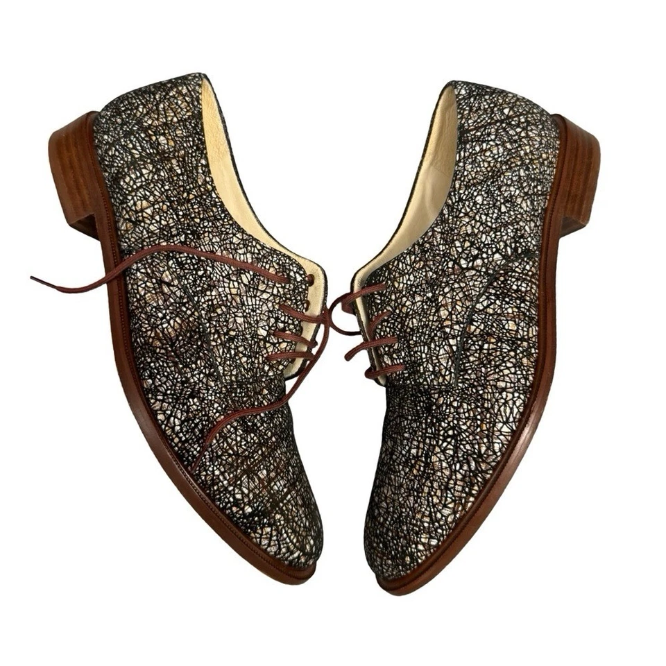 Oxford Robert Clergerie de cuero para mujer 6,5 colores empapados empapados abstractos Foto 2 de 4