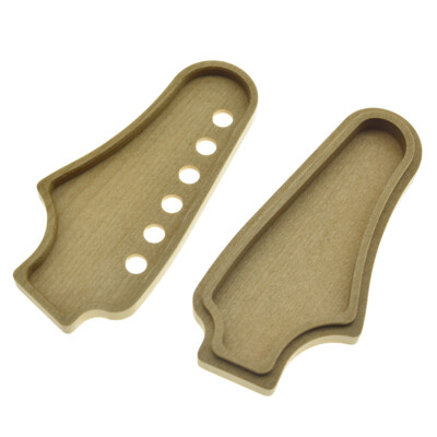 KAISH Maple Wood Guitar Pick Box Guitar Body Neck Style Wooden Pick Case Holder