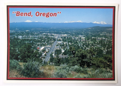 Aerial View of Bend, OR Oregon Cascade Mountain Range VTG Continental Postcard
