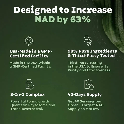 2 Pack-Reus Research NAD+ Supplement 900mg Anti-Aging - Picture 5 of 9