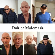 Dokier Realistic Silicone Old Man Full Head Mask Disguise For Cosplay Halloween
