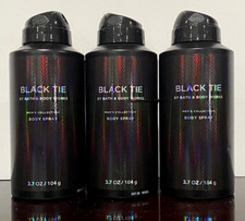 Bath  Body Works LOT OF 3 BLACK TIE Men's Collection Body Sprays Brand NEW