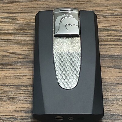Lamborghini Hungaroring Butane Cigar Lighter Matte Black - Leather Case - New