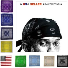 Paisley Bandana Headband Wrap Handkerchief 100% Cotton Head Scarf 🇺🇸 Seller